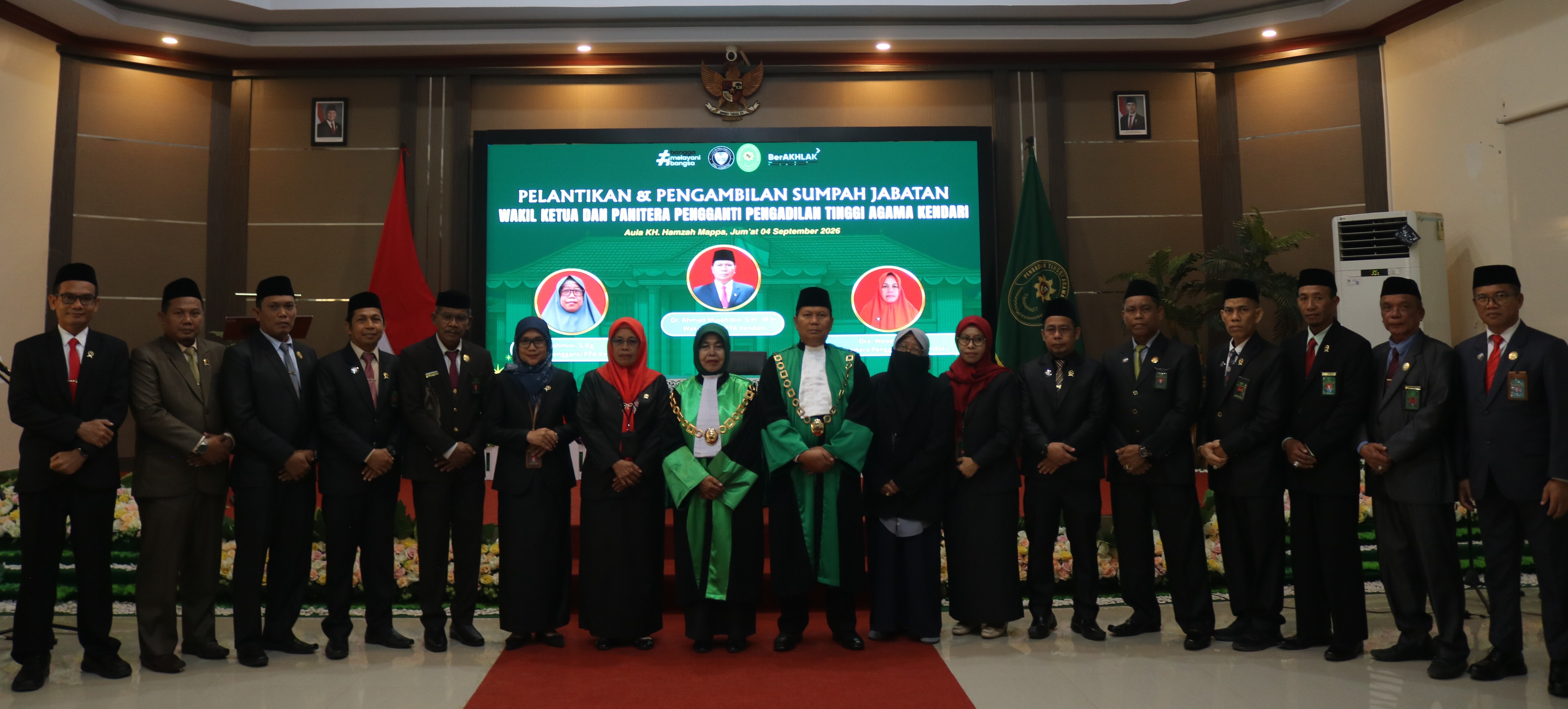 PA Lasusua Hadiri Pelantikan dan Pengambilan Sumpah Jabatan Wakil Ketua serta Panitera Pengganti PTA Kendari