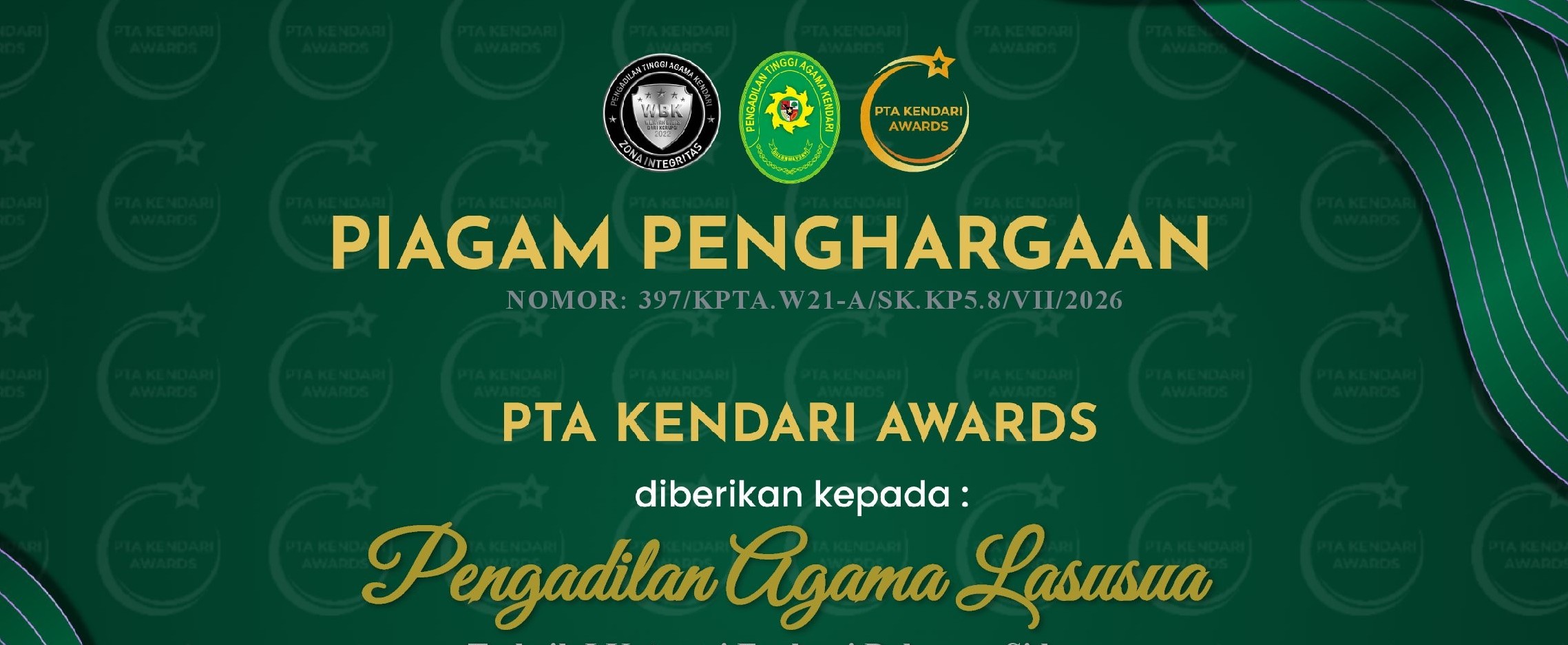 PA Lasusua Raih 15 Penghargaan PTA Kendari Awards Triwulan II Tahun 2026